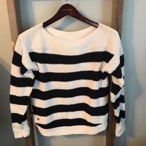 Lauren Boat Neck Sweater, Navy/White, XS